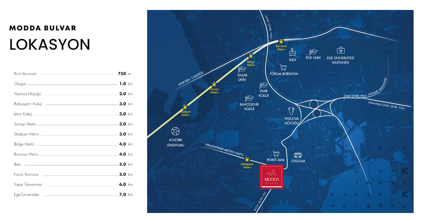 İzmir’in hızla gelisen bolgesi Altindag, Bornova’da yukselen MODDA Bulvar projesinde sahibinden firsat satislar basladi! Kasım 8, 2025